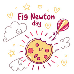 Naklejka premium NATIONAL FIG NEWTON DAY vector illustration