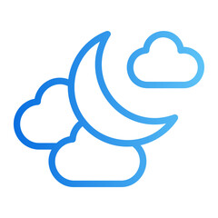 half moon Line Gradient Icon