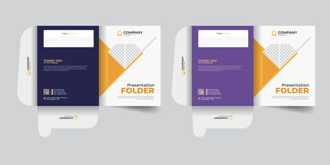 Modern and minimal corporate folder design templates for professional office use.
