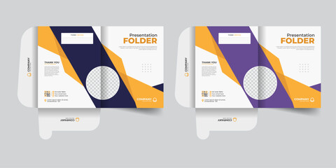 Modern and minimal corporate folder design templates for professional office use.

