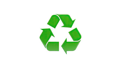 Fototapeta premium 3D Green recycling symbol on transparent background