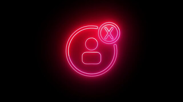 Neon glowing Neon glowing user account disabled icon user account disabled icon