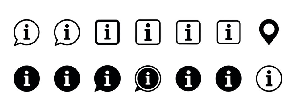 Information Icon Vector. Universal Info Symbol for Help Support and UI Interface Notice