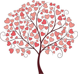 tree with pink hearts for leaves