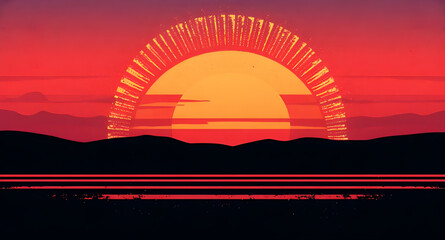 Obraz premium vaporwave pastel retro sun, cotton candy gradient sun, soft neon pastel sphere, kawaii synthwave sunset, dreamy pastel outrun sun, chillwave neon orb vector, soft horizon vapor sun, vapor-pop sunset d