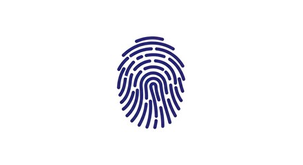 Fingerprint on white background for secure identification concept.