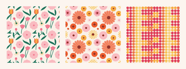floral geometric and organic patterns for fabric print and decor © AIcon Star