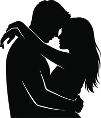 Romantic couple silhouette