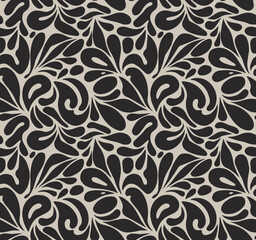 pattern abstract monochrome floral motif seamless wallpaper tile