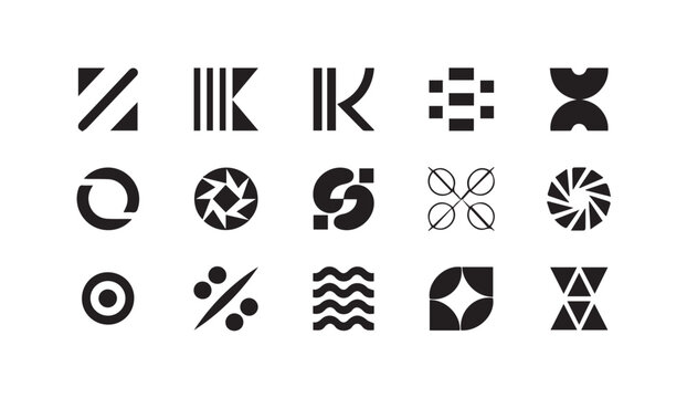symbol collection of geometric marks and monogram concepts