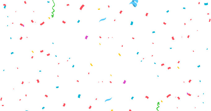 confetti falling down isolated on transparent background