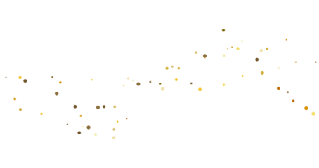 gold glitter round particles confetti. Luxury sparkling glitter dust falling isolated on transparent background. Falling magic glitter confetti, golden dust