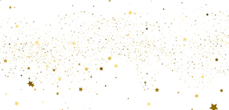 gold stars confetti, Falling magic glitter confetti, golden dust. Modern Design elements or decoration