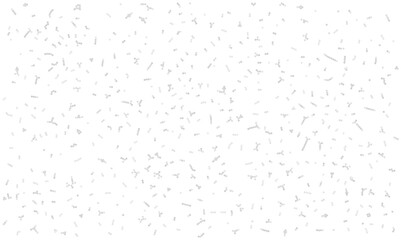 Abstract falling gray confetti dots on white vector background. Scattered dust particles or snow texture for winter holiday design. Light grey grain noise pattern wallpaper. Decoration backdrop.