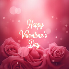 bouquet of pink roses on a pink background