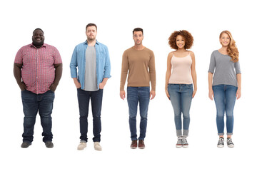 Obraz premium Multi-Body Type Group Illustration Isolated on transparent background