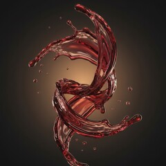 Water splashes create dynamic shapes in dark background at studio setting