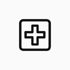 Fototapeta premium plus sign medical icon silhoutte vector template