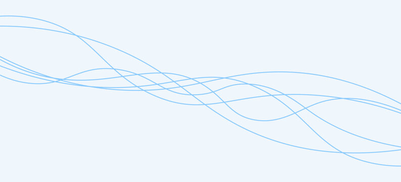 Digital graphical abstract background set. Curved thin wavy line background for artist. Flowing wavy stroke elements on white page. Thin line wavey background on isolated white background.