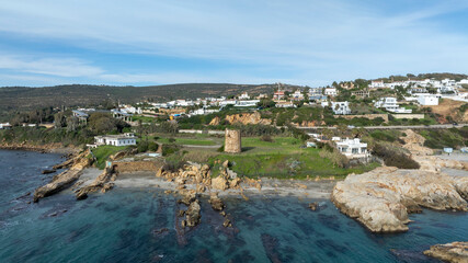 Vista a&eacute;rea de la playa de Chullera en la costa del sol de M&aacute;laga, Andaluc&iacute;a