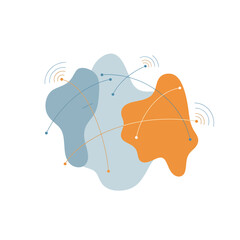 Abstract Network Connections, Digital Communication, Data Flow