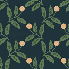 Neolamarckia cadamba seamless decorative vector pattern