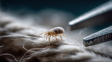 Macro close up of green aphids feeding on plant stem showing agricultural pest infestation and plant disease concept