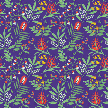 Australian seamless decorative vector flowers