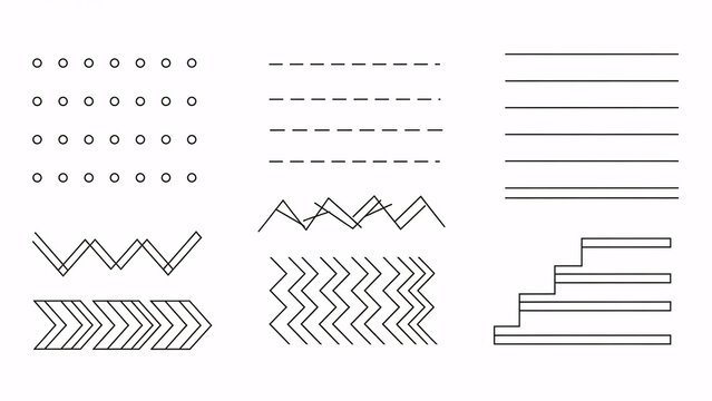 Minimalist black line art patterns and geometric shapes create a clean, modern design element for backgrounds and textures. isolated on white background
- Powered by Adobe