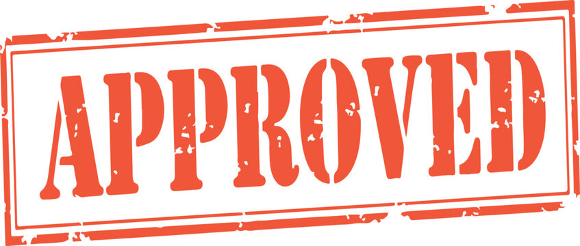 red approved rubber stamp on transparent background