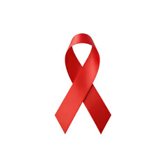 Red ribbon on Transparent Background