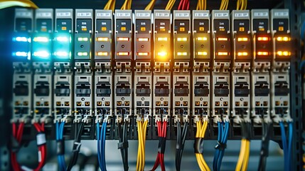 Open Electrical Panel With Neatly Arranged Circuit Breakers And