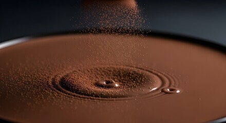 Close-up of dark liquid with golden sparkles being poured on smooth surface at night