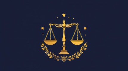 Gold Scales of Justice Symbol on Dark Background