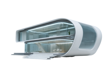 minimalistic futuristic household object isolated on transparent background