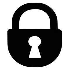 lock icon on black button