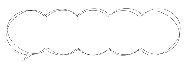 吹き出しのイラスト10【手書き落書き風の二重線】