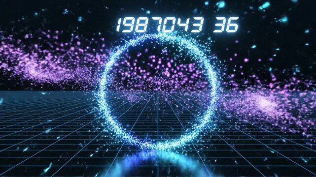 P36-Particles splash circle vector in ai technology . 4K 10s