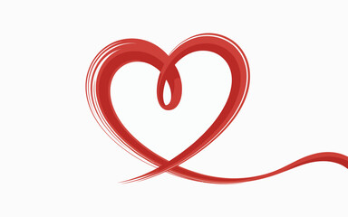 Vector art of red heart shape made of flowing liquid