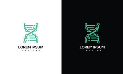 DNA Helix Logo - Science Genetics Technology Innovation.