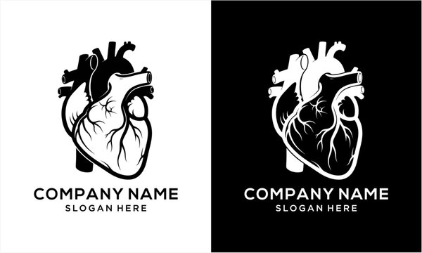 Anatomical Human Heart Logo Design for Medical and Healthcare.