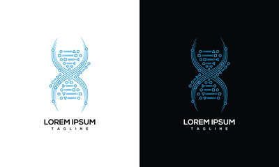 Digital DNA Helix Logo - Technology  Science.
