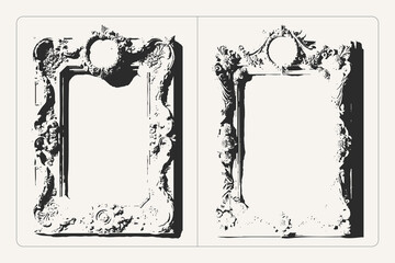 Grunge vector frame with floral ornament, perfect for posters, banners, and decorative design.