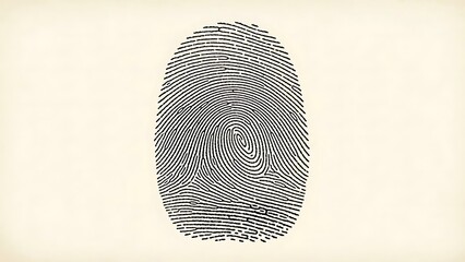 Unique fingerprint on cream background for identification purposes
