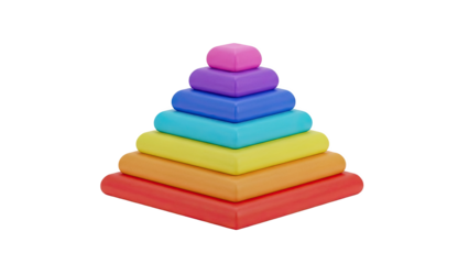 Rainbow Stacking Ring Toy on transparent background