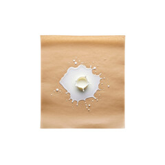 Milk splash on parchment paper
