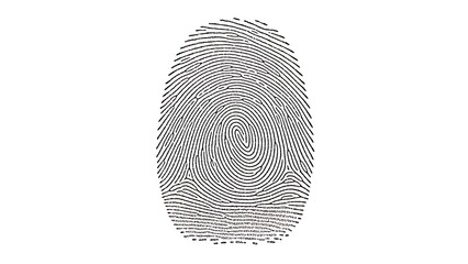 Close-up of detailed fingerprint pattern on white background