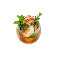 Refreshing cocktail with apple mint and rosemary
