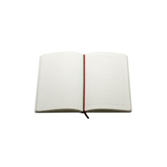Open notebook with red bookmark