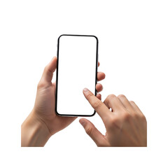 Hands holding and using smartphone